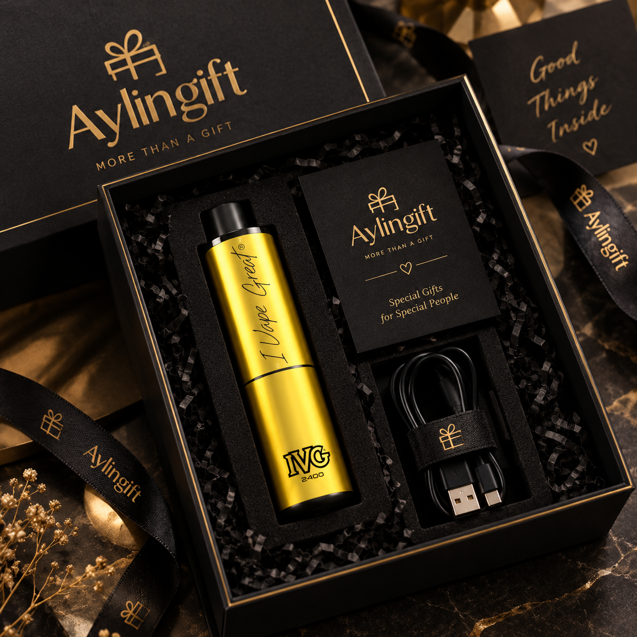 پک هدیه لوکس IVG 2400 طلایی | Aylingift